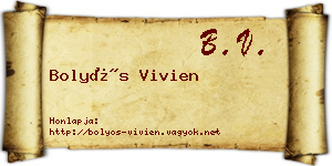 Bolyós Vivien névjegykártya